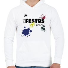 PRINTFASHION Ez a festős pólóm - Férfi kapucnis pulóver - Fehér