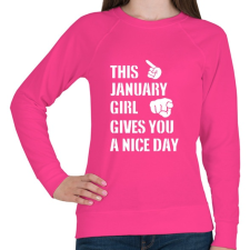 PRINTFASHION Ez a januári csaj szép napot kíván neked - Női pulóver - Fukszia női pulóver, kardigán