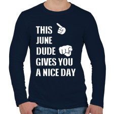 PRINTFASHION Ez a júniusi csávó szép napot kíván neked - Férfi hosszú ujjú póló - Sötétkék férfi póló