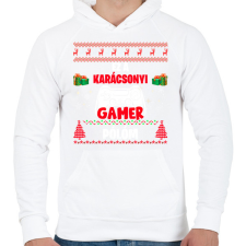 PRINTFASHION Ez a karácsonyi gamer pólóm - Férfi kapucnis pulóver - Fehér férfi pulóver, kardigán