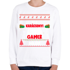 PRINTFASHION Ez a karácsonyi gamer pólóm - Gyerek pulóver - Fehér