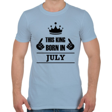 PRINTFASHION Ez a király júliusban született - Férfi póló - Világoskék