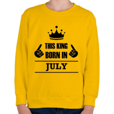 PRINTFASHION Ez a király júliusban született - Gyerek pulóver - Sárga gyerek pulóver, kardigán