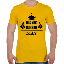 PRINTFASHION Ez a király májusban született - Férfi póló - Sárga férfi póló