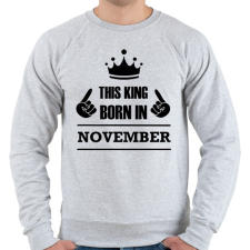 PRINTFASHION Ez a király novemberben született - Férfi pulóver - Sport szürke férfi pulóver, kardigán