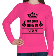 PRINTFASHION Ez a királynő májusban született - Női pulóver - Fukszia női pulóver, kardigán