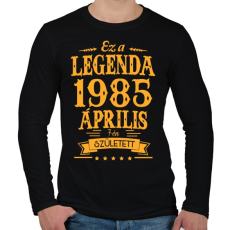 PRINTFASHION Ez a legenda 1985 április 7-én született - Férfi hosszú ujjú póló - Fekete