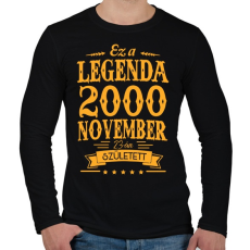 PRINTFASHION Ez a legenda 2000 november 23-án született - Férfi hosszú ujjú póló - Fekete