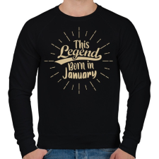 PRINTFASHION Ez a legenda Januárban született - Férfi pulóver - Fekete férfi pulóver, kardigán