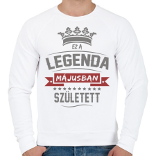 PRINTFASHION Ez a legenda májusban született - Férfi pulóver - Fehér férfi pulóver, kardigán