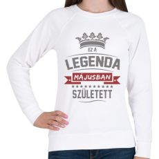 PRINTFASHION Ez a legenda májusban született - Női pulóver - Fehér