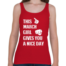 PRINTFASHION Ez a márciusi csaj szép napot kíván neked - Női atléta - Cseresznyepiros női trikó