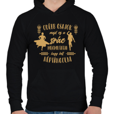 PRINTFASHION Ez a srác megmutatja - Néptánc - Férfi kapucnis pulóver - Fekete