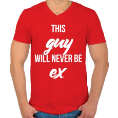 PRINTFASHION Ez a srác soha nem lesz az exed - Férfi V-nyakú póló - Piros
