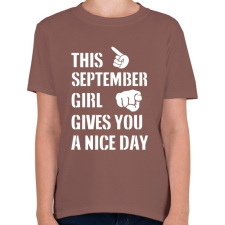 PRINTFASHION Ez a szeptemberi csaj szép napot kíván neked - Gyerek póló - Mogyoróbarna gyerek póló
