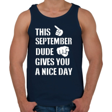 PRINTFASHION Ez a szeptemberi csávó szép napot kíván neked - Férfi atléta - Sötétkék