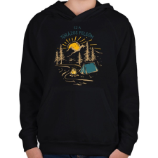 PRINTFASHION Ez a túrázós felsőm - Gyerek kapucnis pulóver - Fekete gyerek pulóver, kardigán