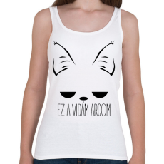 PRINTFASHION Ez a vidám arcom 2 - Női atléta - Fehér