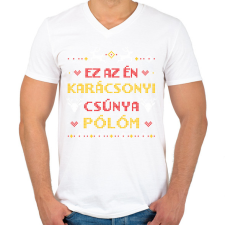 PRINTFASHION Ez az én karácsonyi csúnya pólóm - Férfi V-nyakú póló - Fehér férfi póló