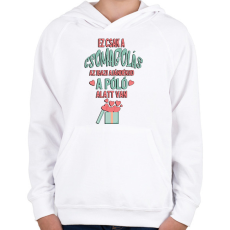 PRINTFASHION Ez csak a csomagolás az igazi ajándékod a póló alatt van - Gyerek kapucnis pulóver - Fehér