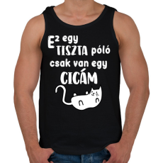 PRINTFASHION Ez egy tiszta póló, csak van egy cicám - Férfi atléta - Fekete