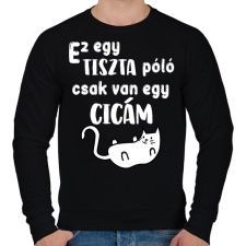 PRINTFASHION Ez egy tiszta póló, csak van egy cicám - Férfi pulóver - Fekete férfi pulóver, kardigán