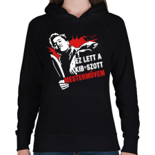 PRINTFASHION Ez lett a kib*aszott mesterművem - Női kapucnis pulóver - Fekete női pulóver, kardigán