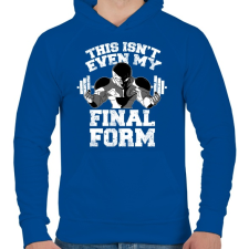 PRINTFASHION Ez még nem a végső formám - Férfi kapucnis pulóver - Királykék férfi pulóver, kardigán