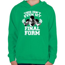 PRINTFASHION Ez még nem a végső formám - Gyerek kapucnis pulóver - Zöld gyerek pulóver, kardigán