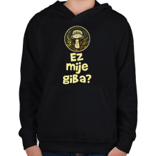 PRINTFASHION Ez milyen gomba? - Elírással - Gyerek kapucnis pulóver - Fekete gyerek pulóver, kardigán