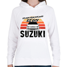 PRINTFASHION Ez nem csak egy autó ez egy SUZUKI - Női kapucnis pulóver - Fehér női pulóver, kardigán
