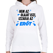 PRINTFASHION Ez nem eszi az olajat - Női kapucnis pulóver - Fehér női pulóver, kardigán