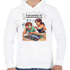 PRINTFASHION Ez nem veszekedés! - Férfi kapucnis pulóver - Fehér