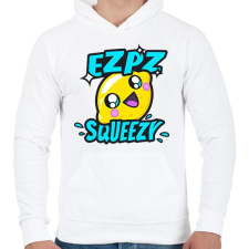 PRINTFASHION Ez Pz Lemon Squeezy - Férfi kapucnis pulóver - Fehér férfi pulóver, kardigán