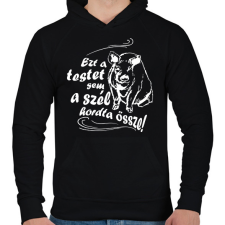 PRINTFASHION ezt az testet-malac2 - Férfi kapucnis pulóver - Fekete férfi pulóver, kardigán