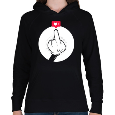 PRINTFASHION Ezt lájkold! - Női kapucnis pulóver - Fekete