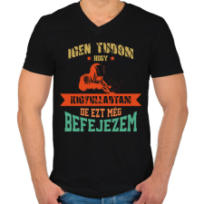 PRINTFASHION Ezt még befejezem - Férfi V-nyakú póló - Fekete férfi póló