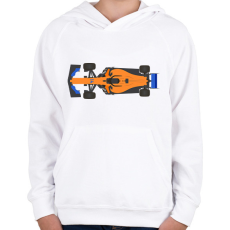 PRINTFASHION F1 McLaren - Gyerek kapucnis pulóver - Fehér