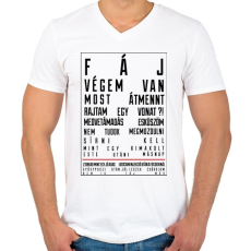 PRINTFASHION F Á J - Férfi V-nyakú póló - Fehér