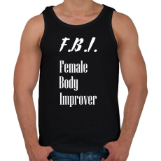 PRINTFASHION F.B.I. - női test fejlesztő - Férfi atléta - Fekete