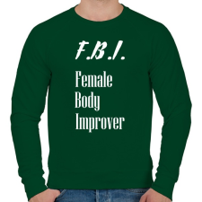 PRINTFASHION F.B.I. - női test fejlesztő - Férfi pulóver - Sötétzöld férfi pulóver, kardigán