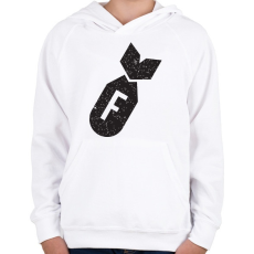 PRINTFASHION F bomb - Gyerek kapucnis pulóver - Fehér