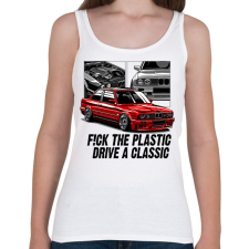 PRINTFASHION F!CK THE PLASTIK - Női atléta - Fehér női trikó