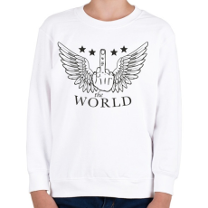 PRINTFASHION F*ck the world - Gyerek pulóver - Fehér