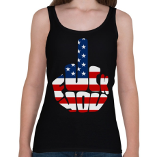 PRINTFASHION F*ck You! USA for life! - Női atléta - Fekete