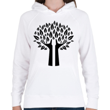 PRINTFASHION Fa - Női kapucnis pulóver - Fehér női pulóver, kardigán