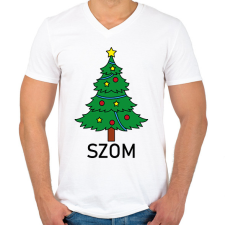 PRINTFASHION Fa-s*om - Férfi V-nyakú póló - Fehér férfi póló