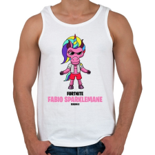PRINTFASHION Fabio Sparklemane - Fortnite Season 8 - Férfi atléta - Fehér atléta, trikó
