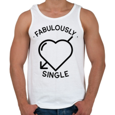 PRINTFASHION Fabulously single - Férfi atléta - Fehér atléta, trikó