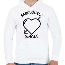 PRINTFASHION Fabulously single - Férfi kapucnis pulóver - Fehér férfi pulóver, kardigán